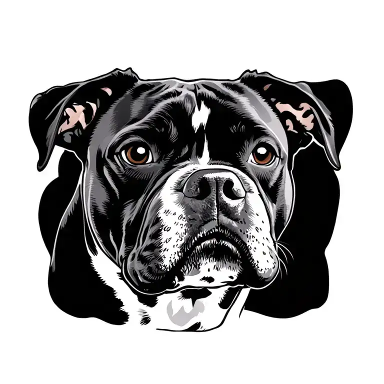 staffy silhouette standing proudly tattoo design idea