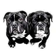 staffy silhouette standing proudly tattoo design idea