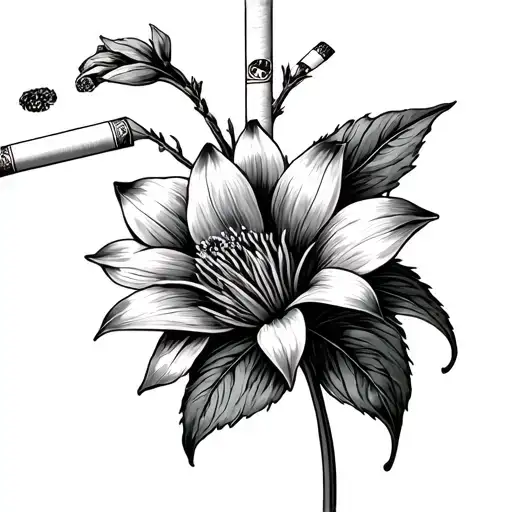 cigarettes in a pack. from cigarettes grow flowers  tattoo design idea