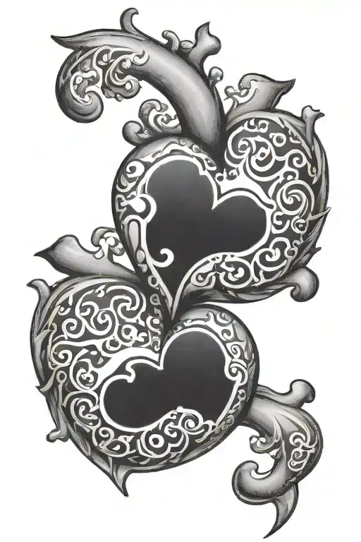 an interlocking heart w d puzzle piece tattoo design idea