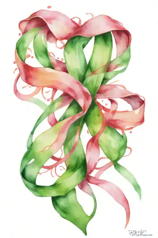 green cancer ribbon, daddy's girl 1961-2024 tattoo design idea