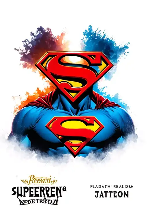 superman symbol tattoo design idea