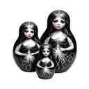  A series of nested dolls, each revealing a different aspect of the self, from the wounded inner child to healed adult tattoo design idea