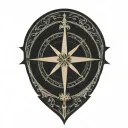 True North compass tattoo design idea