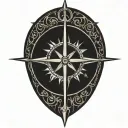 True North compass tattoo design idea