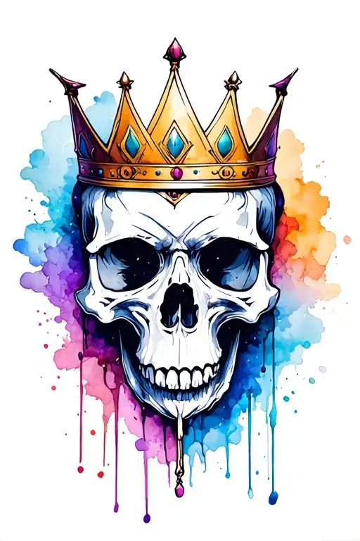 humble beast crown strong skull going vertically tattoo design idea