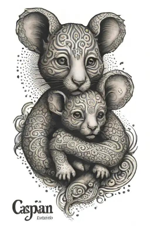 tattoo of baby boy name Caspian and DOB 18-11-2018 on a mans arm tattoo design idea