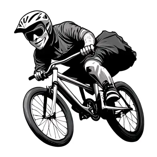 "Sauerkrautman" BMX Bike Racing tattoo design idea