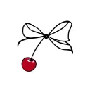 cherry and cocet bow tattoo design idea
