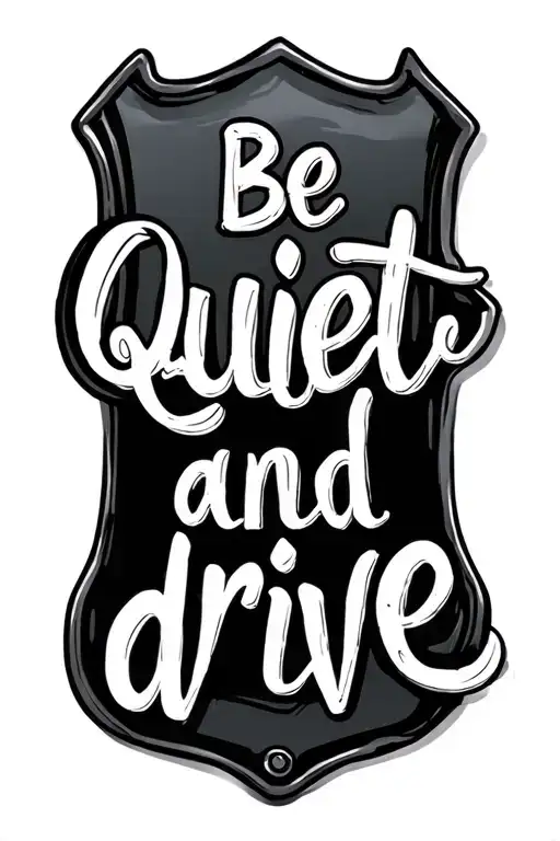 "Be quiet and drive " "Be quiet and drive " rear view mirror tattoo design idea