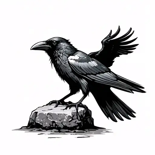raven on stone.  26th May.  thats just life dad. Gothic/tribal style.  tattoo design idea