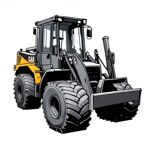 Bulldozer tattoo design idea