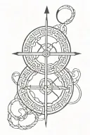two sigils connected line tattoo tattoo design idea