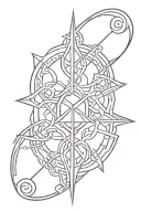 two sigils connected line tattoo tattoo design idea