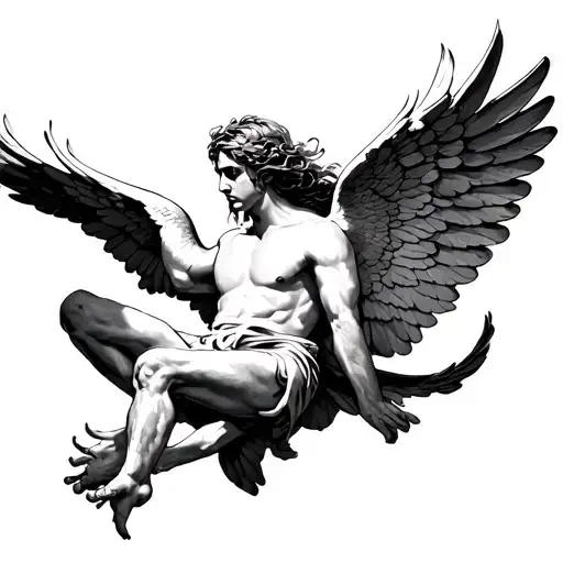 the fall of Icarus tattoo design idea