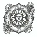 Tarot Card Sun & Moon tattoo design idea