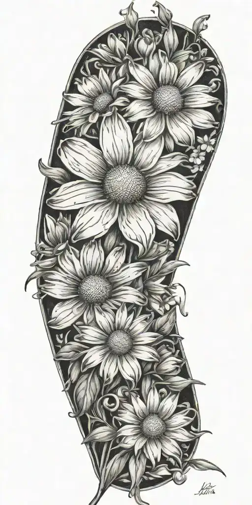Daisy & Sweet&nbsp;Pea tattoo design idea