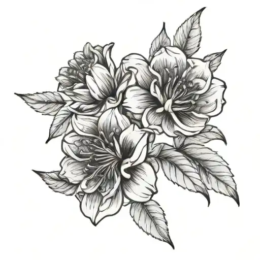 September And April Birth Flower tattoo design idea