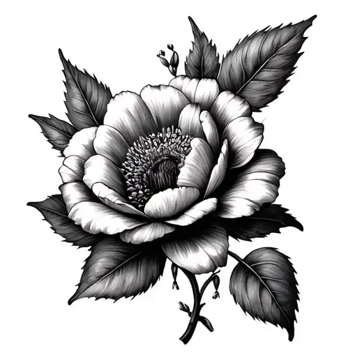 December birth flower tattoo design idea