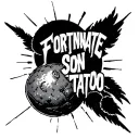 atomic bomb whith tekst "Fortunate son tattoo design idea