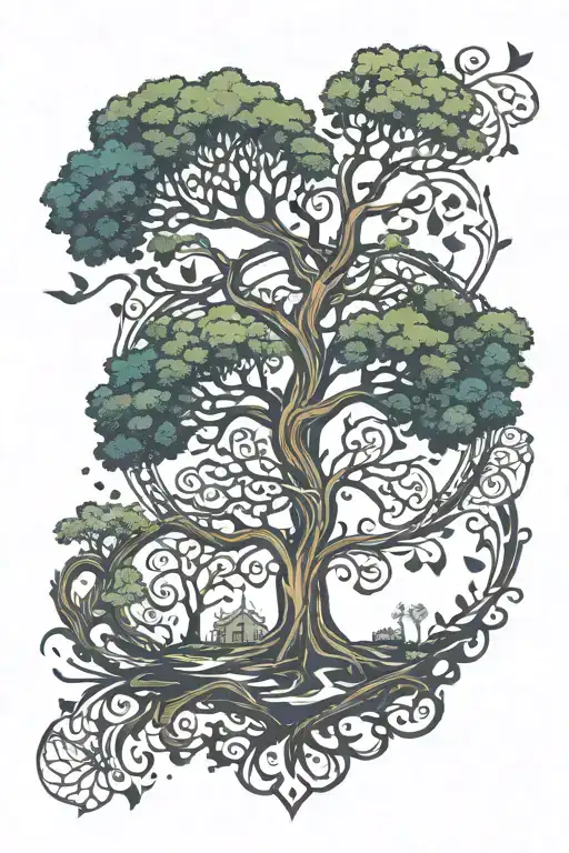 Tree Of Life , RUNNER , HEART , GROW , 42.192 tattoo design idea