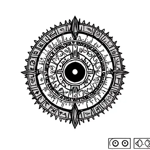 aztec calendar tattoo design idea
