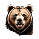 bear face that is half grizzly bear half teddy bear  tattoo design idea