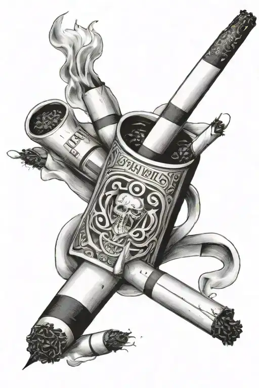 a pack of cigarettes tattoo design idea