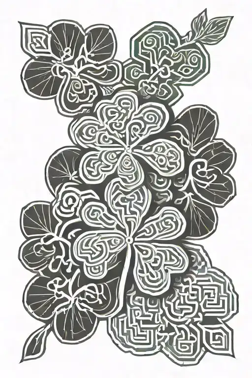 Shamrock within korean tattoo design idea