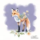 fox and flowers wrapped tattoo design idea