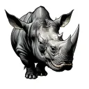 "Resilience" rhinoceros tattoo design idea