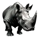 "Resilience" rhinoceros tattoo design idea