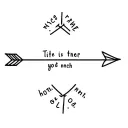 arrow with words underneath for collarbone 1 inch tattoo design idea