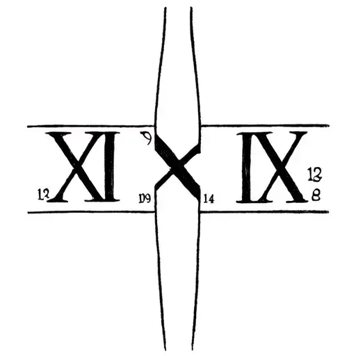 09 12 2004 in roman numerals straight line tattoo design idea
