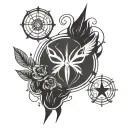 minimalist tattoo designs incorporating symbols from Marvel, DC Comics, Disney, Harry Potter, Slytherin, Star Wars, and  tattoo design idea