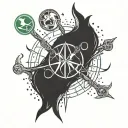 minimalist tattoo designs incorporating symbols from Marvel, DC Comics, Disney, Harry Potter, Slytherin, Star Wars, and  tattoo design idea