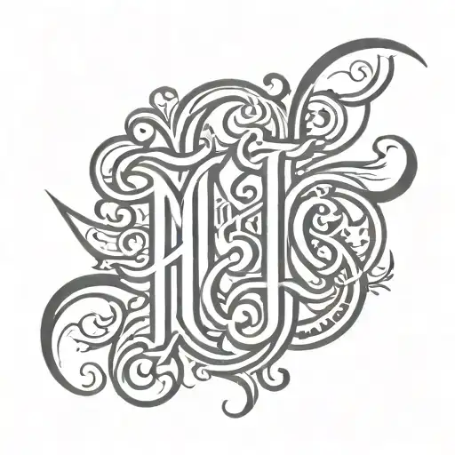 Ambigram for Mishika and Ayansh tattoo design idea