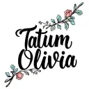"Tatum Olivia" cursive tattoo design idea