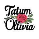 "Tatum Olivia" cursive tattoo design idea