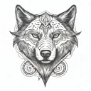 Wolf and scars wounds, libra sign tattoo design idea