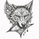 Wolf and scars wounds, libra sign tattoo design idea