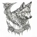 Wolf and scars wounds, libra sign tattoo design idea