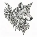 Wolf and scars wounds, libra sign tattoo design idea
