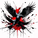 Morrigan crows flying tattoo design idea