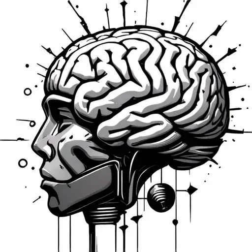 brain inside a broken bulb tattoo design idea