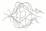 4 horizontal lines, one beneath the other, different wave shapes merged into one. word godspeed between line 2 and 4  tattoo design idea