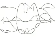 4 horizontal lines, one beneath the other, different wave shapes merged into one. word godspeed between line 2 and 4  tattoo design idea