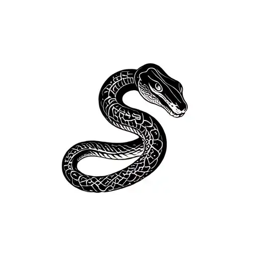 viper snake coiled tattoo design idea
