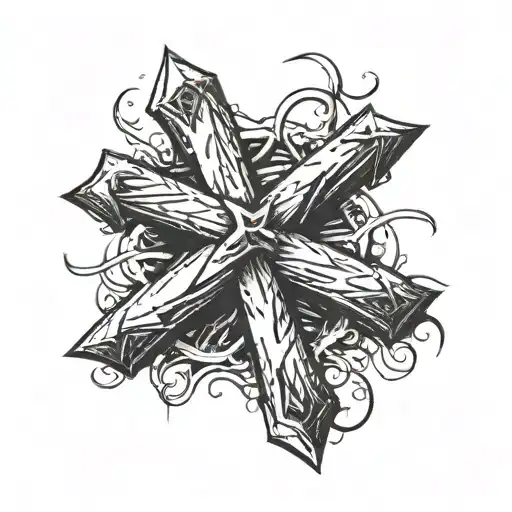 cross made out of 3 nails tattoo design idea