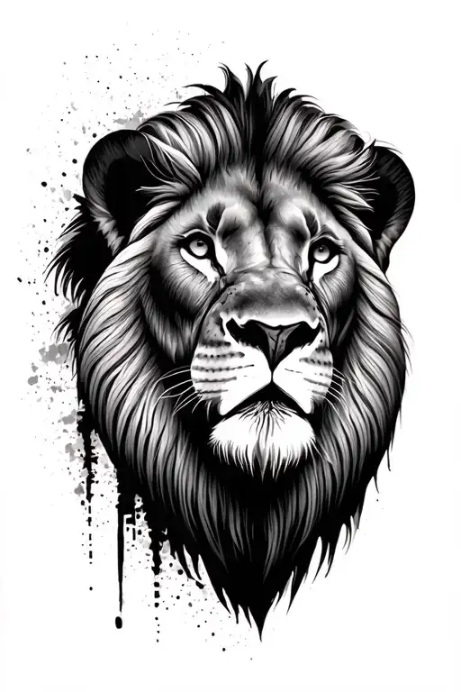 lion face with african safari underneath all blended tattoo design idea